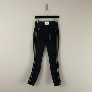 One Teaspoon Gilded Freebirds II High Waist Skinny Jeans Jett Black Size 25